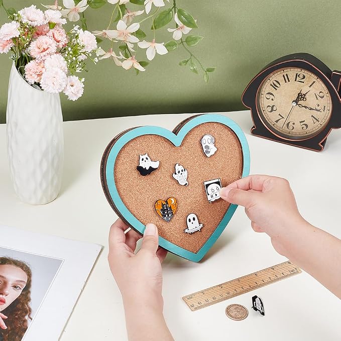 BENECREAT Heart Pin Cork Board, Bulletin Display Board Wall Mounted Cork Board - Image 3