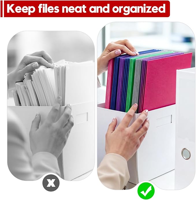 Folders with Pockets, 100 Pack Letter Size Thick Paper 2 Pockets Folders with - Image 5