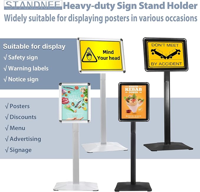 STANDNEE Heavy-Duty 8.5x11 in Floor Stand Holder, Poster Display - Image 2