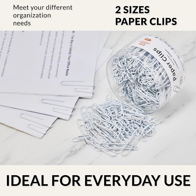 NEEWAY 450pcs Paper Clips Assorted Sizes, Small and Large Paper Clips, Coated - Image 6