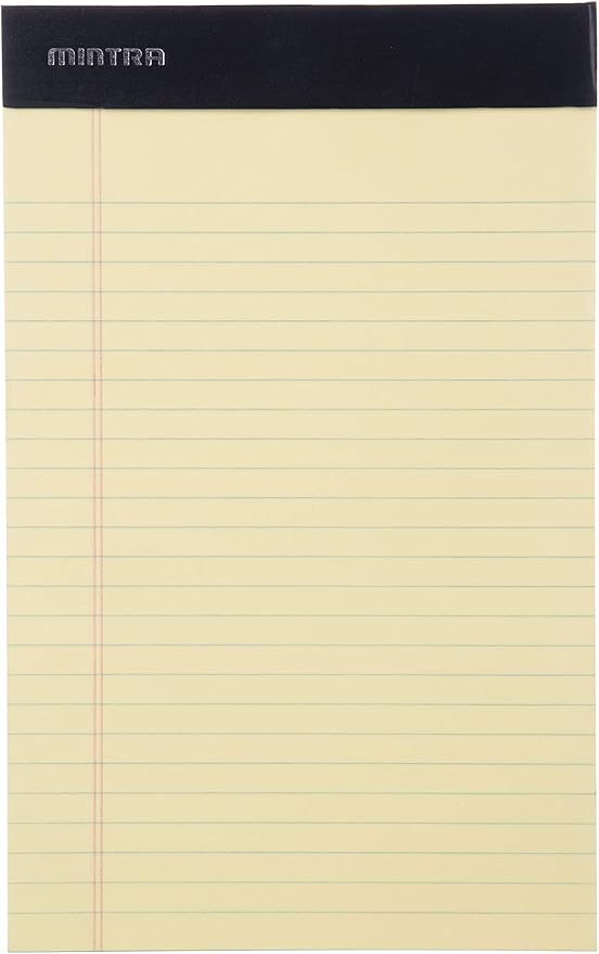 Mintra Office Legal Pads - ((BASIC CANARY 6pk, 5in x 8in, NARROW RULED))-DeskLoop Office