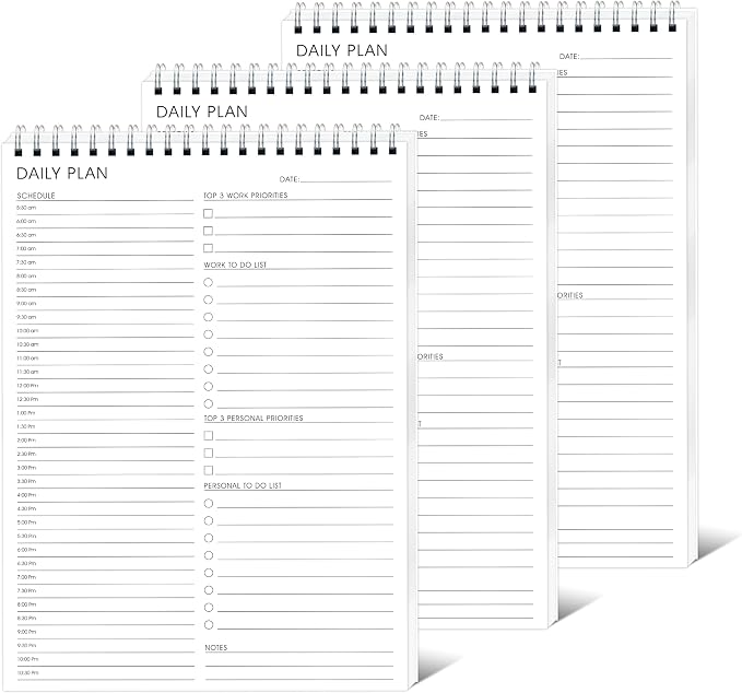 3PC Daily Shedule Planner Hourly Appointment Planner Personal Organizer by KAICNPAPER