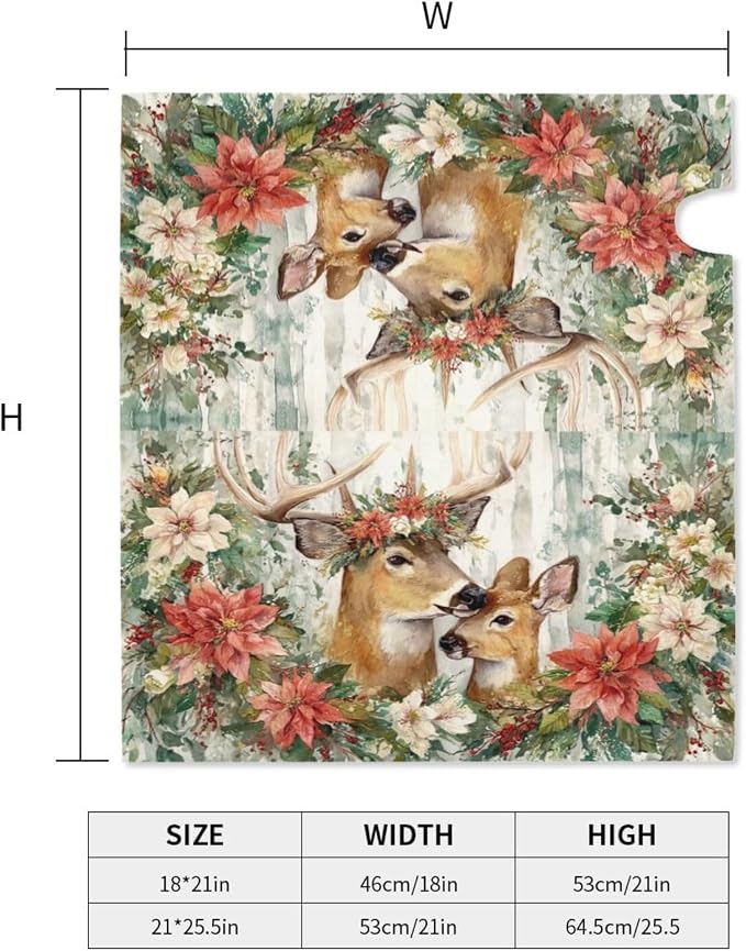Xmas Deer Flowers Welcome Magnetic Mailbox Cover, Christmas Mailbox Wrap - Image 5