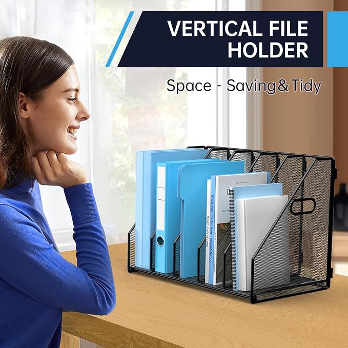 MINDEPOT Desk File Organizer Metal Desk Magazine Folder Holder - Image 7