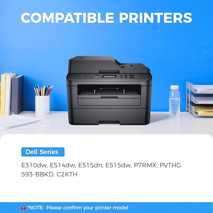 E310 E310dw Drum Unit(Not Toner)Black 2-Pack High-Yield Replacement for Dell P7RMX PVTHG 593-BBKD Image-Drum Compatible for Dell E310dw E514dw E515dn E515dw E310 E514 E515 Laser Printer Ink All-in-One-DeskLoop Office