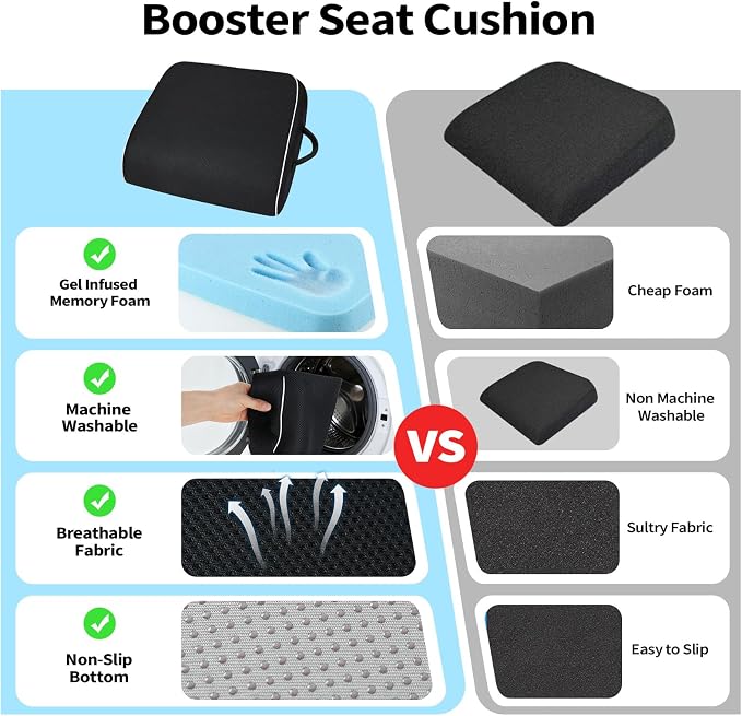 Large Memory Foam Seat Cushion, Non-Slip Cover Chair Pad - Image 5