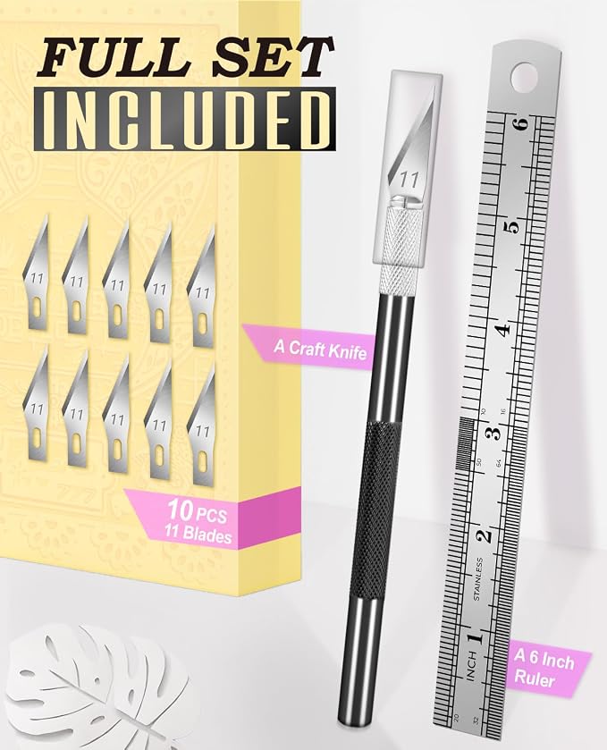 DIYSELF Craft Knife with 10 Extra #11 Blades, Precision Hobby Knife Set with - Image 2