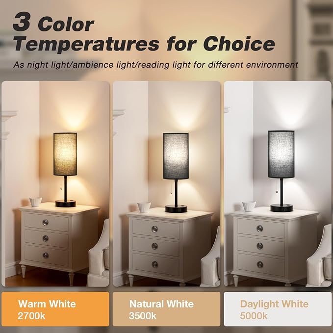 Dicoool 17Inch Tall Bedroom Lamps - Image 3