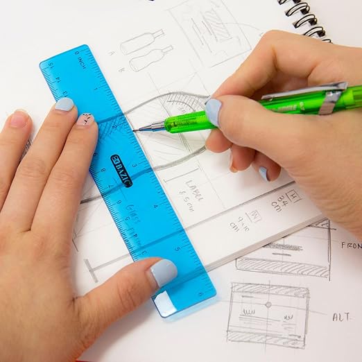 BAZIC Products 6 in Clear Plastic Ruler, Inch & Metric, 3 Pack - Image 6