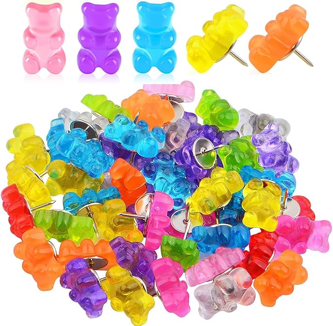 25Pcs Gummy Bear Cute Decorative Push Pins, Bulletin Board Tacks, Cork Board - Image 2