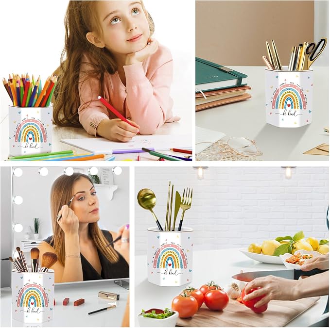 Pen Holder for Desk, Cute Ceramic Pencil Holder, Pen Cup Marker Holder Makeup - Image 5