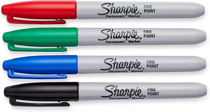 Sharpie Permanent Markers | Fine Point | Assorted Colours | 4 Count - Image 2