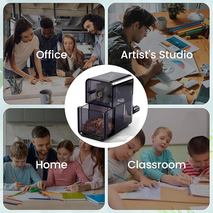 Manual Pencil Sharpener, Labor-Saving Hand Crank Automatic Pen Entry, - Image 6