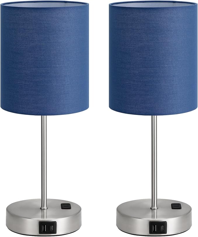 Blue Touch Lamps for Nightstand Set of 2 - Image 8