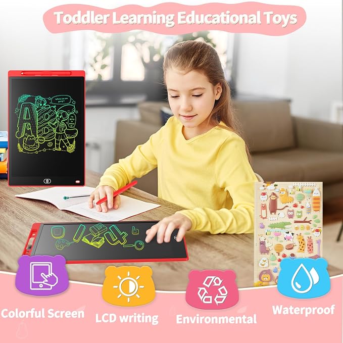 Genialba LCD Writing Board 10 Inches, Colourful Electronic Tablet, Portable - Image 3