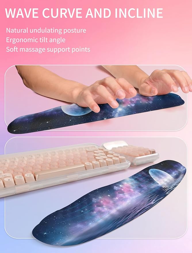 Hokafenle 2in1 Combination, Wave Keyboard Wrist Rest and Ergonomic Curvature - Image 2