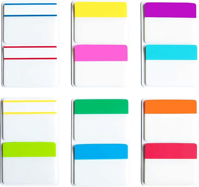 KICNIC 2 Inch Sticky Tabs Index Tabs 240 Pieces, Colored Reading Tabs Self by KICNIC