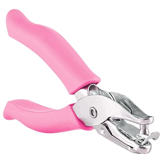 Single Hole Punch Metal Pink, 1/4” Hole Puncher by Enday