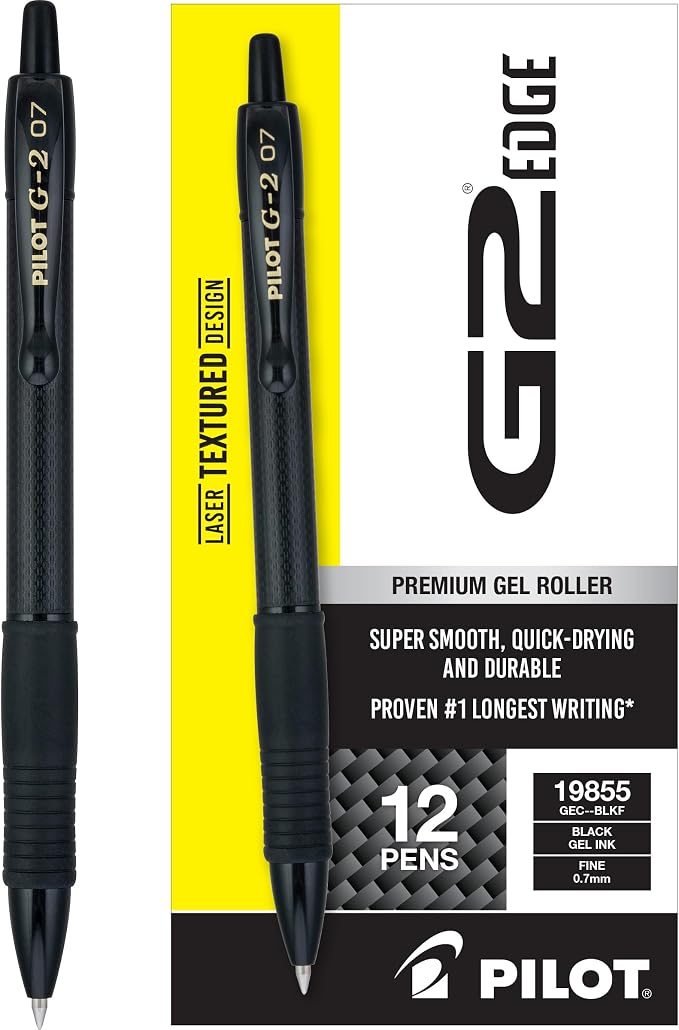 Pilot, G2 Edge Premium Gel Roller Pens, Fine Point 0.7 mm, Gel Pens Black Ink by PilotCorporationofAmerica