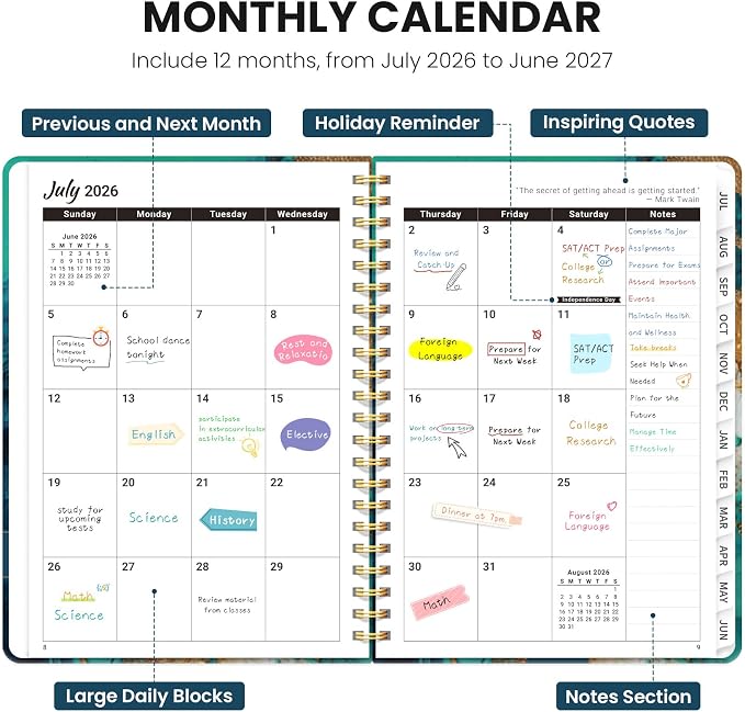 Planner 2026-2027, Monthly and Weekly Academic Planner July 2026 - Image 2