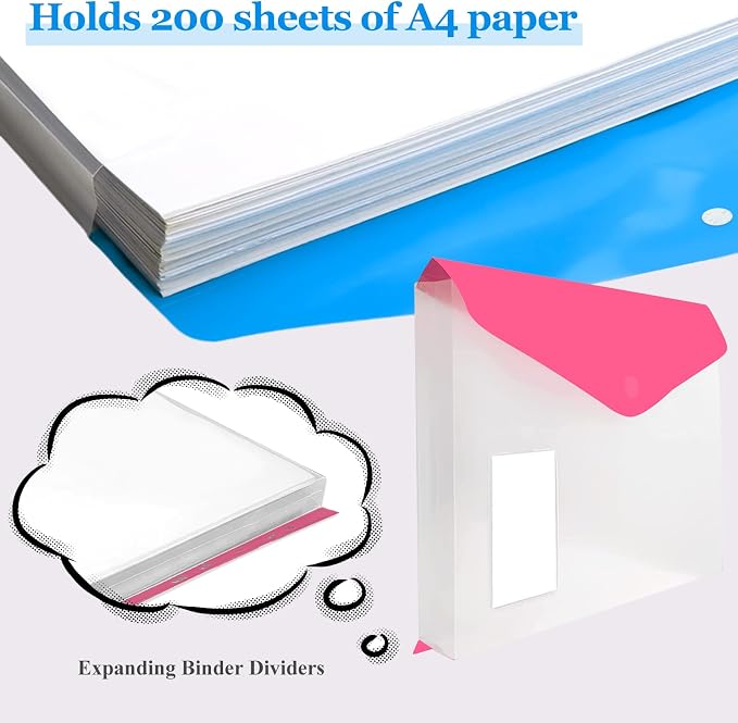 10 Pack Binder Folders with Pockets 11 Holes Expandable Dividers - Image 5