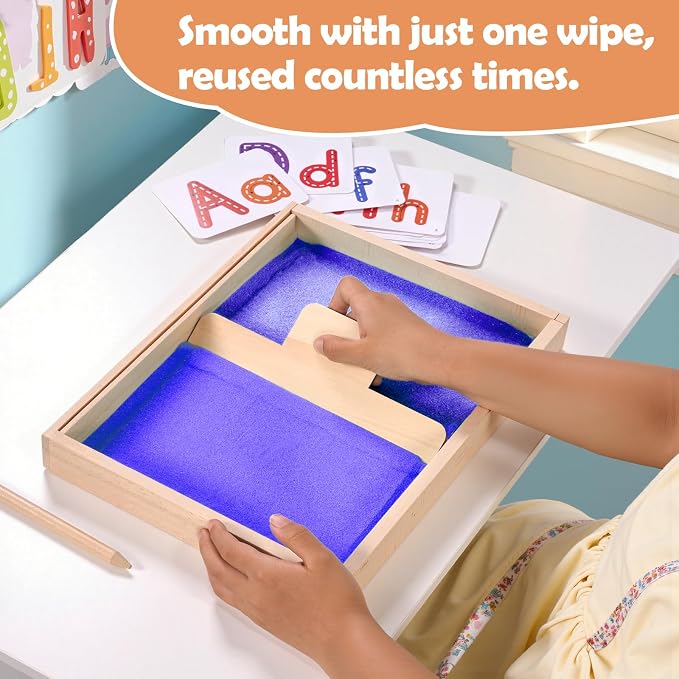 Montessori Sand Tray for Kids, Writing Play Sand Tray - Image 6