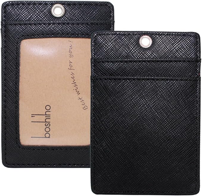 Boshiho Vertical Style Leather ID Card Badge Holder - Image 5