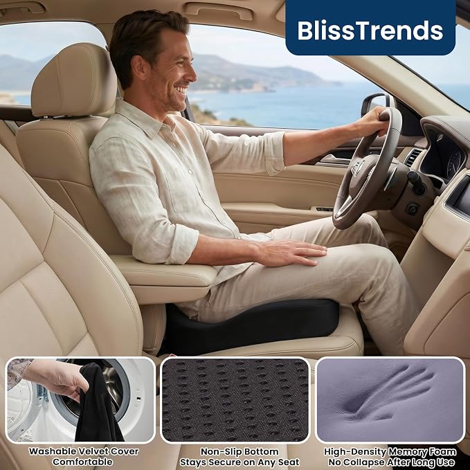 BlissTrends Seat Cushion with Velvet Cover, Thick Memory Foam Cushions - Image 7