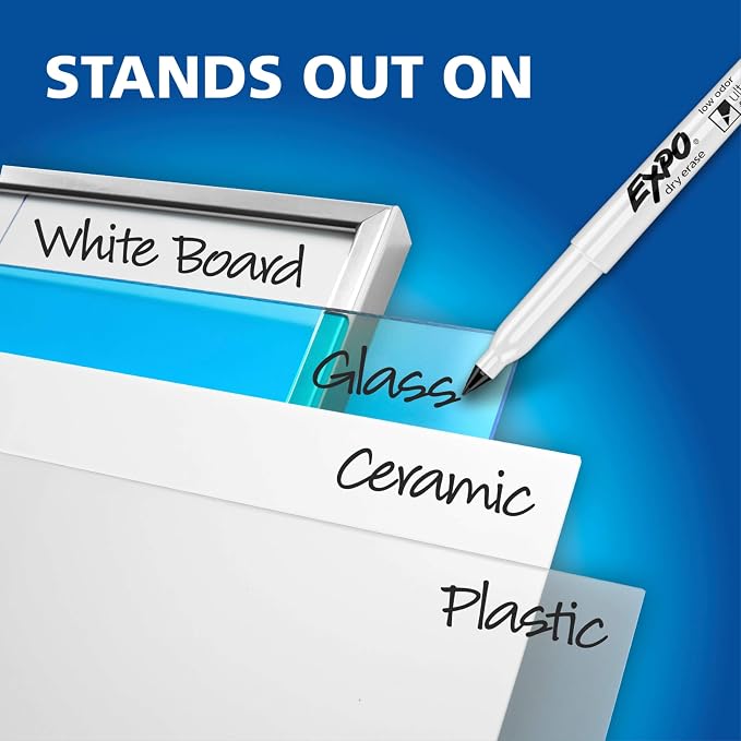 EXPO Dry Erase Markers, Low Odor Ink, Ultra Fine Tip, Organization, School - Image 7