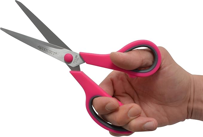 Westcott 8" Straight Stainless Steel Soft Handle Scissors - Image 7