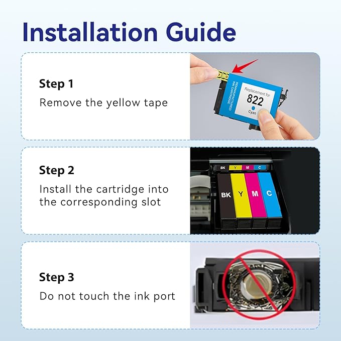822XL Ink Cartridges Combo Pack Remanufactured Replacement for Epson 822 Ink Cartridge 822 XL T822XL for Workforce Pro WF-3820 WF-3823 WF-4820 WF-4830 WF-4833 WF-4834 Printers Ink (4 Pack)-DeskLoop Office