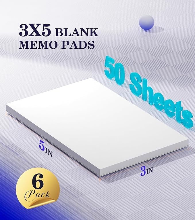 Notepads 3x5, 6 Pack Small Note Pads, Server Note Pad, Scratch Pads 3x5 - Image 2