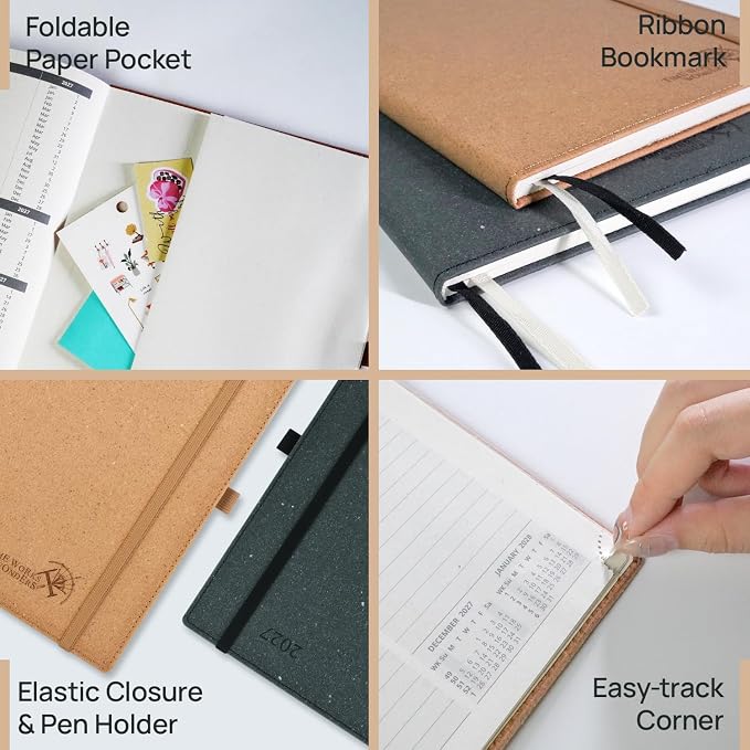 POPRUN 2027 Planner Weekly and Monthly, 6.5" x 8.75" Recycled Paper Calendar - Image 6
