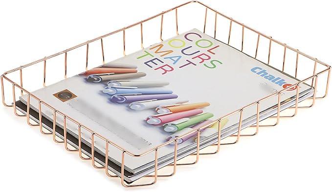 BTSKY Multipurpose A4 File Tray Wire Desk Tray Organizer Elegant Letter Size by BTSKY