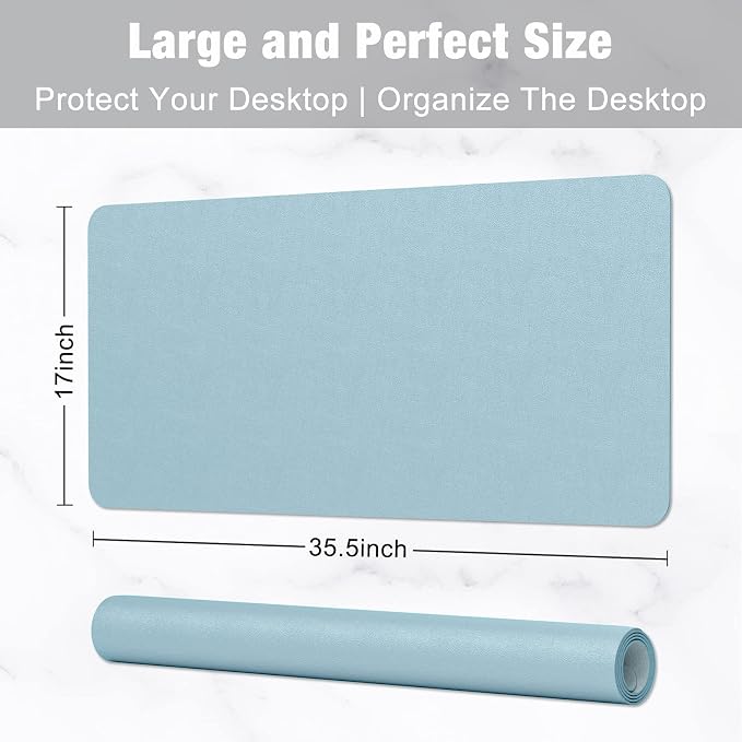 Hsurbtra Desk Pad, 35.5" x 17" PU Leather Desk Mat, XXL Extended Mouse Pad - Image 3