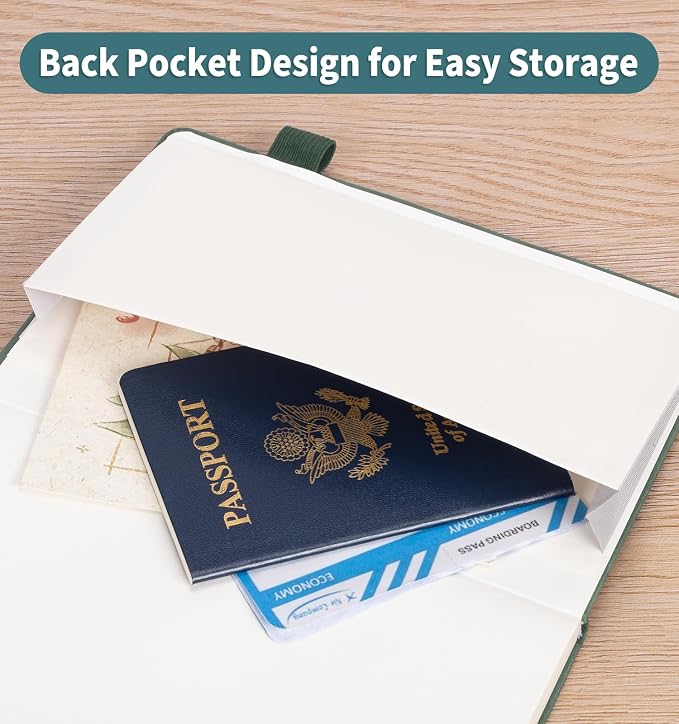 Lined Journal Notebook for Women Men, A5 Hardcover Leather Journals for Writing - Image 5