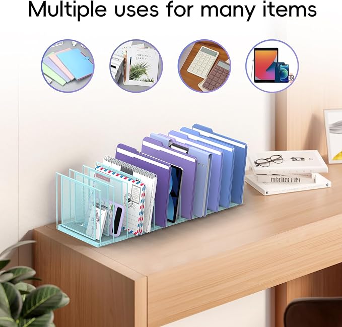 File Organizer for Desk, 11-Section Vertical File Sorter, Paper Holder - Image 4