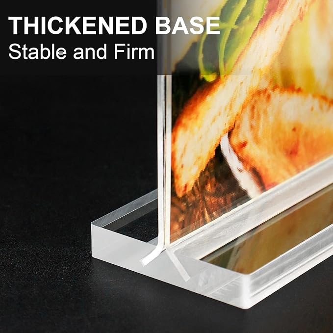 Acrylic Sign Holder 5.5x8.5 Inches 4 Pack, Double Sided Clear Display Stand - Image 5