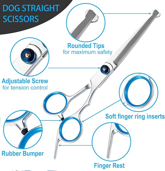 5 in 1 Premium Dog Grooming Scissors, Professional Dog Scissors - Image 3