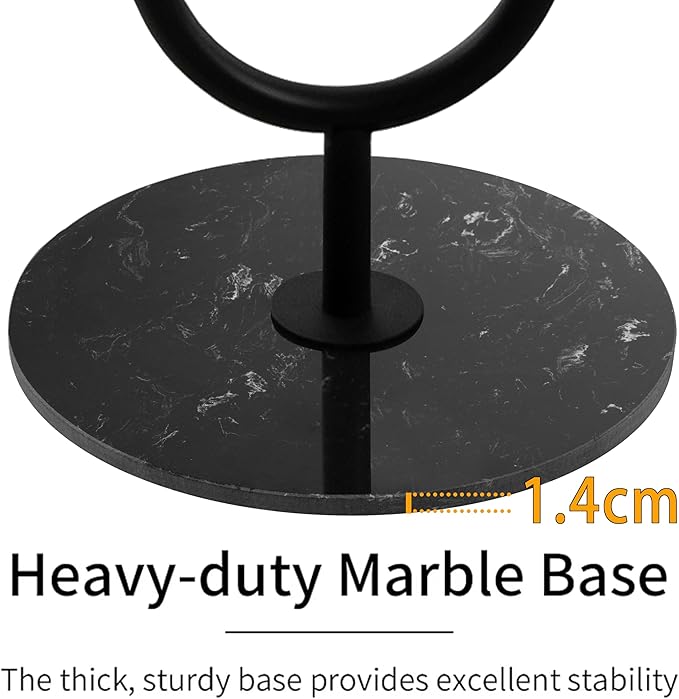Coat Rack Stand, Metal Coat Tree with Bamboo Tray & 6 Hooks, Heavy Duty Marble Base Corner Coat Stand for Bedroom Hallway Entryway Living Room Office 13.78 x 13.78 x 68.11 Inches (Black)-DeskLoop Office