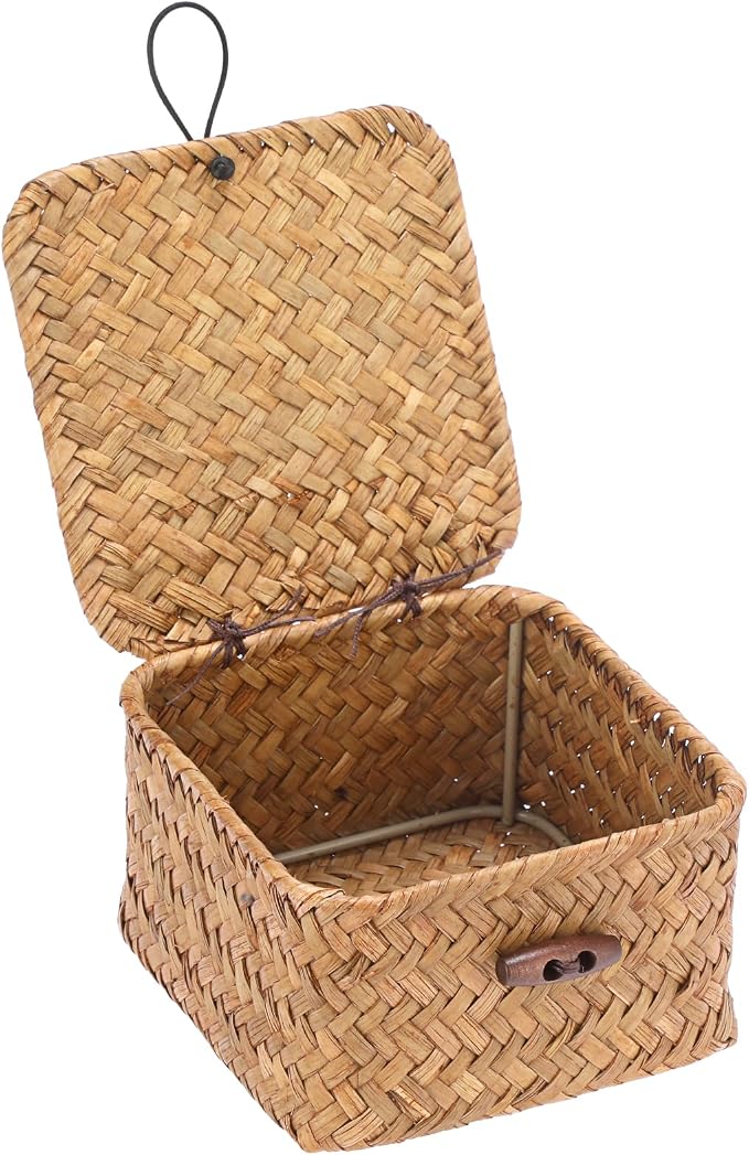 Hipiwe Handwoven Seagrass Basket Decorative Shelf Basket by Hipiwe