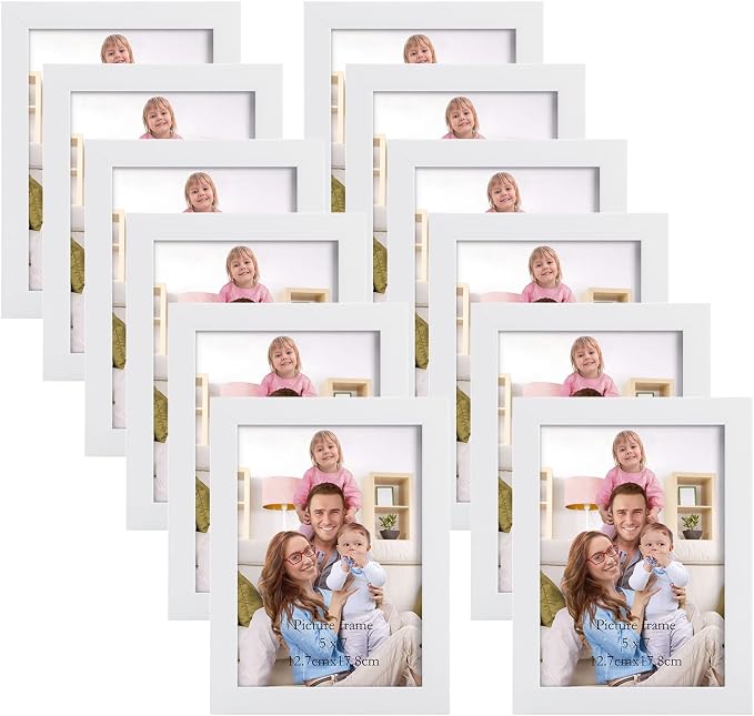 Giftgarden White 5x7 Picture Frame Pack of 12 by Giftgarden