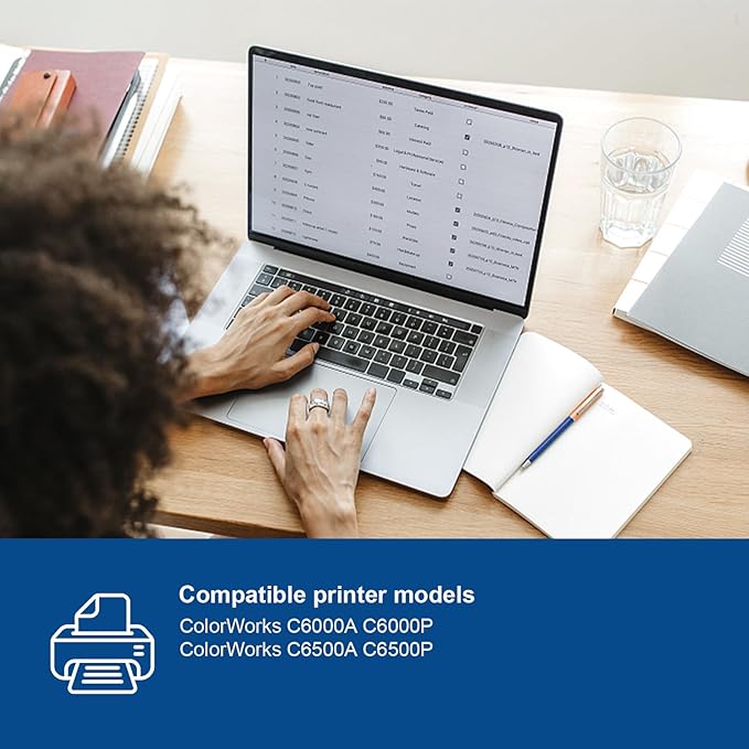 SJIC35P Ink Cartridge (BK/C/M/Y) Replacement for SJIC35P Ink Cartridge Set of ColorWorks C6000Au C6000Pu C6500Au C6500Pu Printer (4-Pack 80ml)-DeskLoop Office