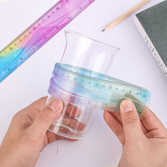 Grevosea 2-Piece Flexible Ruler, 30cm/12inch Plastic Straight Edge Ruler - Image 3