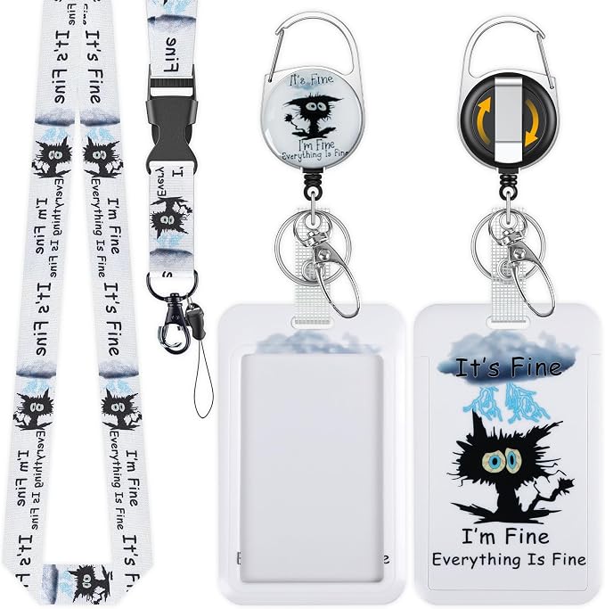 Uniclife Fashionable Sliding Badge Holder Exploding Fluff Cat Plastic Card by UnicLife
