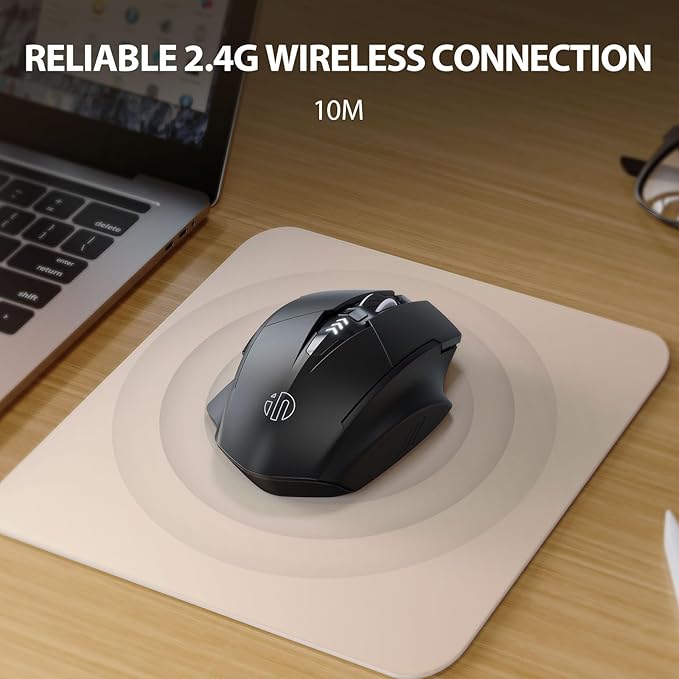 INPHIC Wireless Mouse Rechargeable, Upgraded Visible Battery, 2400 DPI, Silent Ergonomic Computer Wireless Mouse for Laptop, Mac, PC etc.-DeskLoop Office