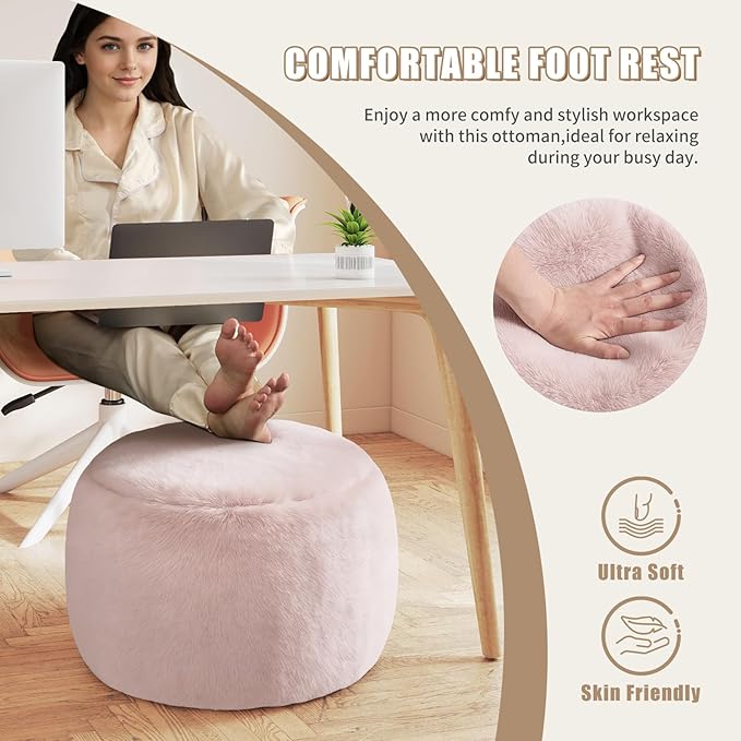 Gericco Round Stuffed Pouf Ottoman - Image 5
