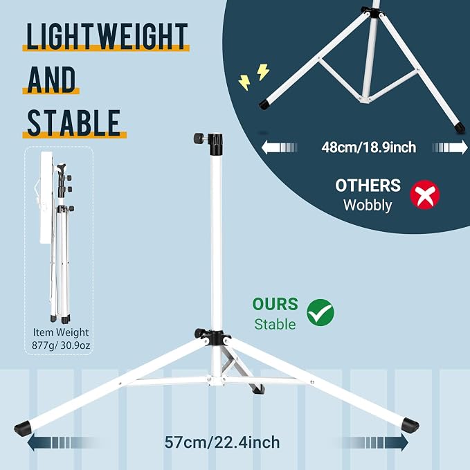CAHAYA Portable Sheet Music Stand: Dual Use Desktop Book Holder Folding - Image 4