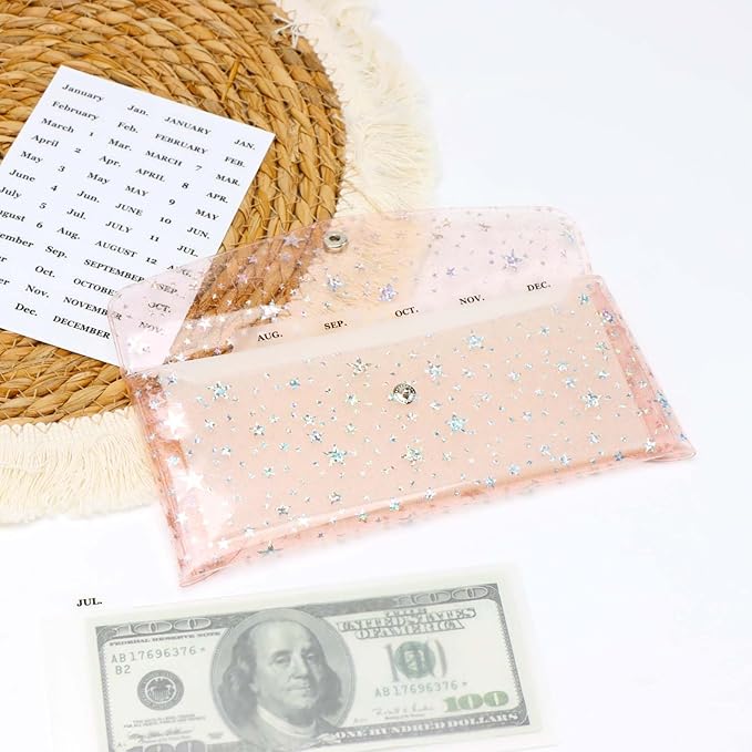 NatSumeBasics 6-Tab Pink Cash Envelope Stuffing Wallet - Image 7