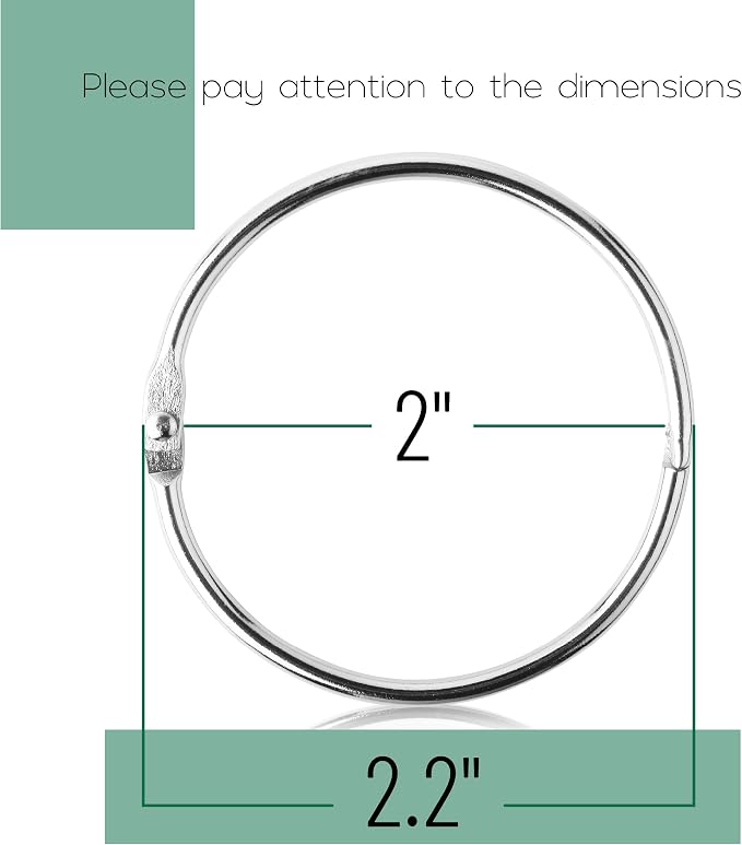 Mr. Pen- Loose Leaf Binder Book Rings, 2 Inch, 20 Pack | Metal Binder Rings - Image 3